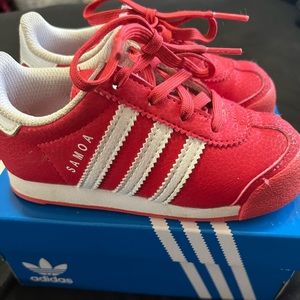 Toddler size 8 red Adidas